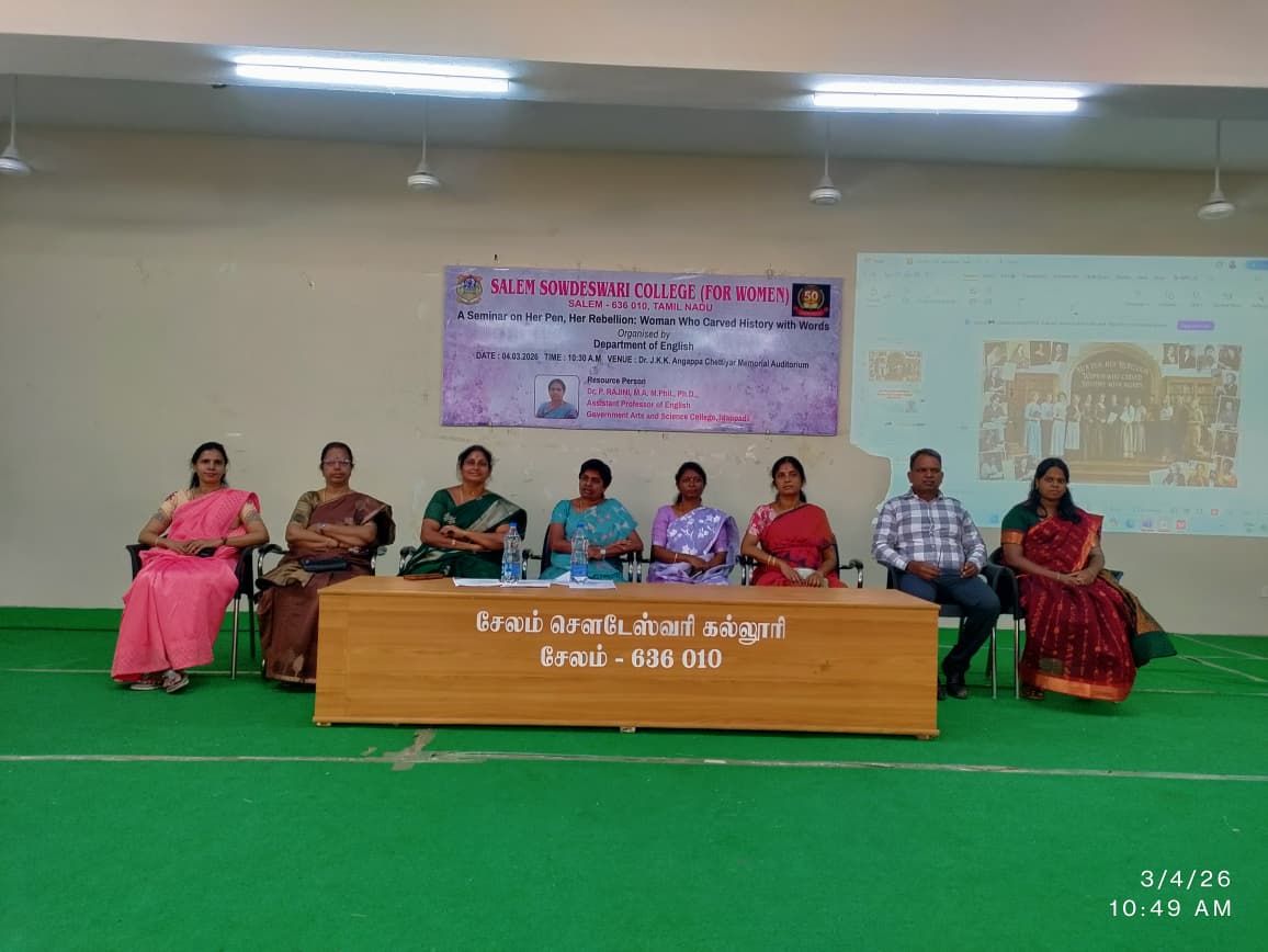 SW2025_26_DEPARTMENT OF ENGLISH ORGANISED A SEMINAR ON HER PEN, HER REBELLION: WOMAN WHO CARVED HISTORY WITH WORDS ON 04.03.2026